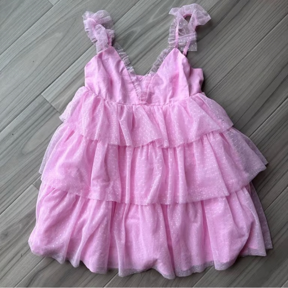 Pink Ruffled Women's Dress
